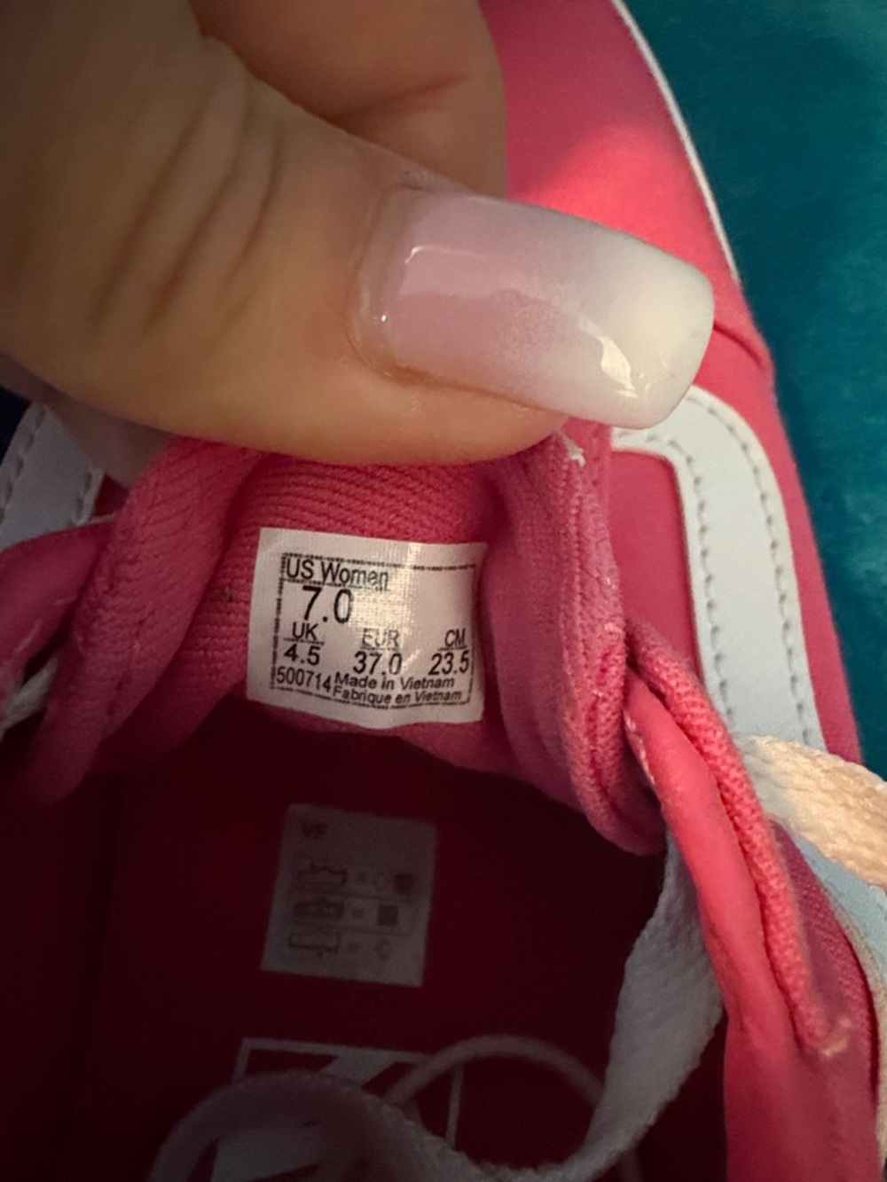 Vans Pink Low Top Canvas Sneakers with White Stripe - Picture 2 of 2
